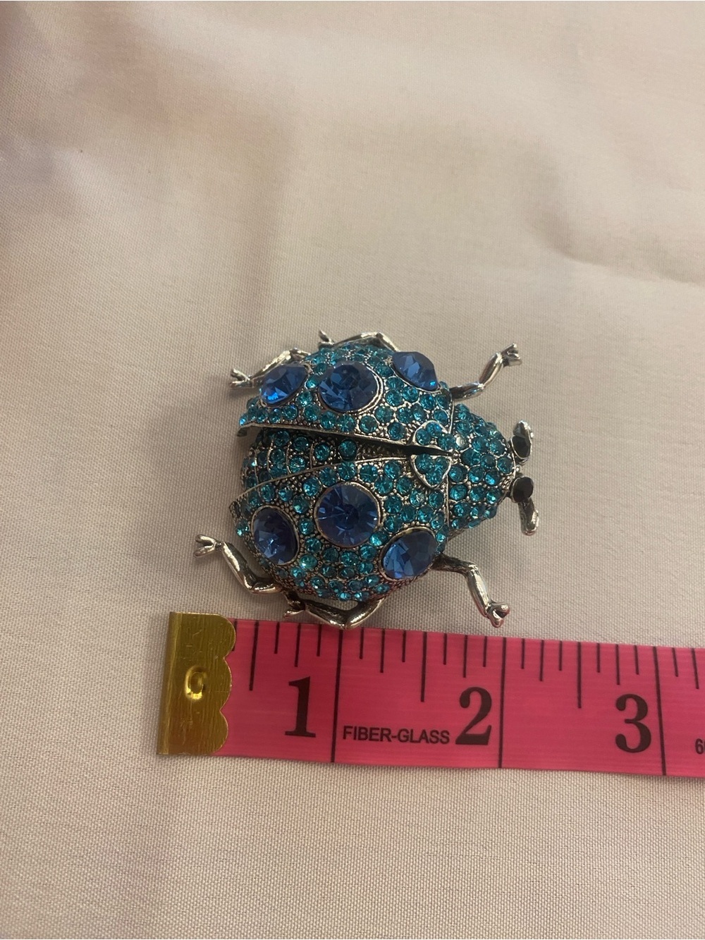 Brooch Insect Ladybug Bug Crystal Turquoise Pin NEW Pretty!!! - Picture 3 of 8